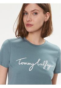 TOMMY HILFIGER - Tommy Hilfiger T-Shirt Signature WW0WW41674 Niebieski Regular Fit. Kolor: niebieski. Materiał: bawełna
