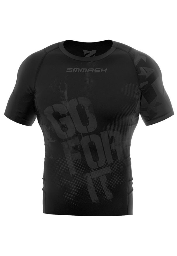 SMMASH - Koszulka fitness z krótkim rękawem męska Smmash Invisible kompresyjna. Kolor: wielokolorowy, czarny, szary. Długość rękawa: krótki rękaw. Długość: krótkie. Sport: fitness