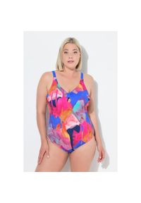 ULLA POPKEN - Damski Strój kąpielowy ozdobny węzeł miękkie miseczki. Kolekcja: plus size. Kolor: różowy. Materiał: poliester, elastan, poliamid, materiał