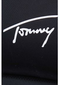Tommy Jeans biustonosz kąpielowy kolor czarny miękka miseczka. Kolor: czarny. Materiał: materiał. Wzór: nadruk #4
