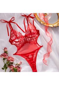 Intica - Body koronkowe na romantyczne wieczory Ludwina. Kolor: czerwony. Materiał: koronka #1