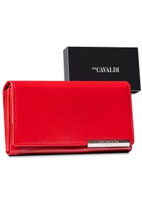 4U CAVALDI - Portfel skórzany 4U Cavaldi RD-08-GCL-4 czerwony. Kolor: czerwony. Materiał: skóra