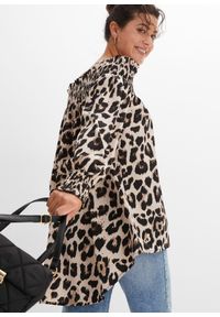 bonprix - Bluzka z dłuższym tyłem. Kolor: beżowy. Długość: długie #2