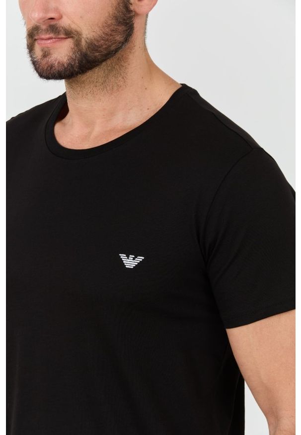 Emporio Armani - EMPORIO ARMANI Czarny męski t-shirt basique, Rozmiar XXL. Kolor: czarny