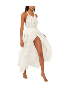 FREE PEOPLE - Biała sukienka z koronką. Okazja: na plażę. Kolor: biały. Materiał: koronka. Wzór: koronka. Długość: maxi