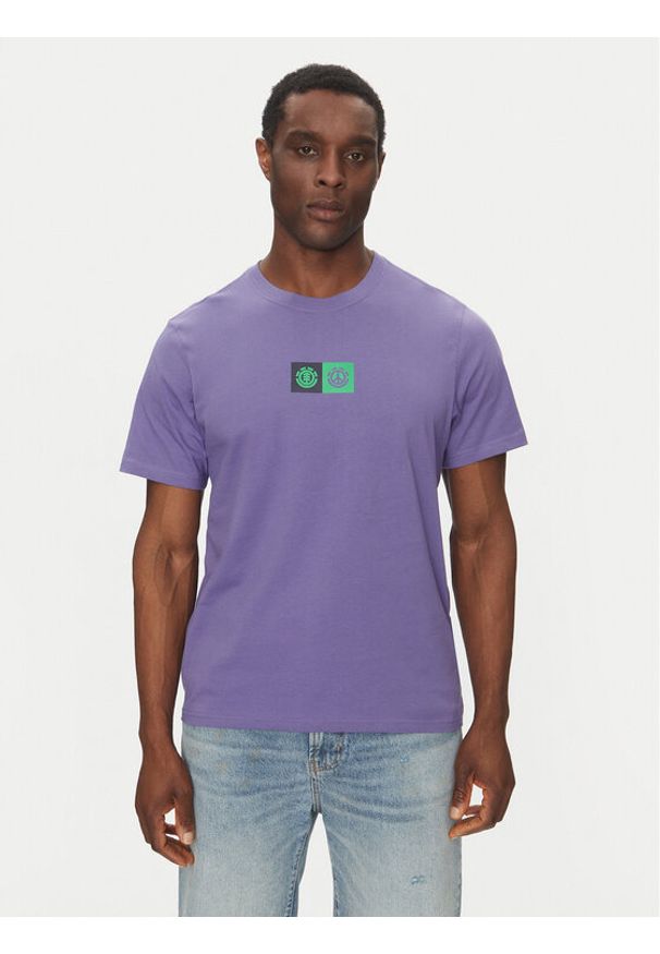 Element T-Shirt ELYZT00492 Fioletowy Regular Fit. Kolor: fioletowy. Materiał: bawełna