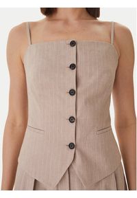 Hugo - HUGO Top Copale 50560007 Beżowy Slim Fit. Kolor: beżowy. Materiał: bawełna #2