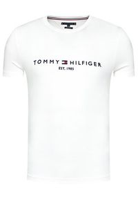 TOMMY HILFIGER - Tommy Hilfiger T-Shirt Core Logo Tee MW0MW11465 Biały Regular Fit. Kolor: biały. Materiał: bawełna #5