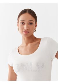 only - ONLY T-Shirt 15316416 Biały Slim Fit. Kolor: biały. Materiał: bawełna #5