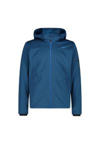 Kurtka męska turystyczna CMP 39A5027. Typ kołnierza: kaptur. Kolor: niebieski. Materiał: softshell. Sport: turystyka piesza #1