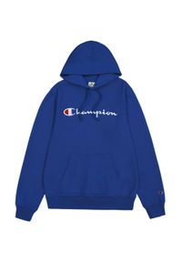 Bluza męska Champion Hooded Sweatshirt 220726. Kolor: niebieski. Materiał: materiał, bawełna