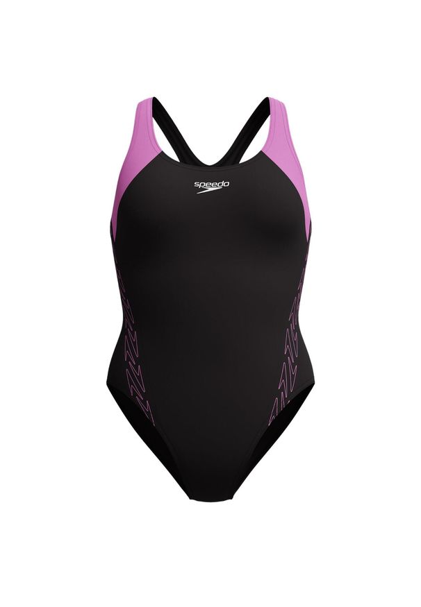 Strój kąpielowy damski Speedo HyperBoom Racerback. Kolor: czarny, różowy, wielokolorowy