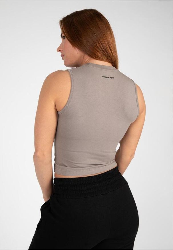 GORILLA WEAR - Livonia Crop Top - Beżowy. Kolor: beżowy. Sport: fitness
