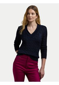 Lauren Ralph Lauren Sweter 200888795008 Granatowy Regular Fit. Kolor: niebieski. Materiał: bawełna, wiskoza #1