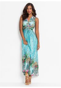 Długa letnia sukienka bonprix turkusowy paisley. Kolor: niebieski. Wzór: paisley. Sezon: lato. Długość: maxi #3