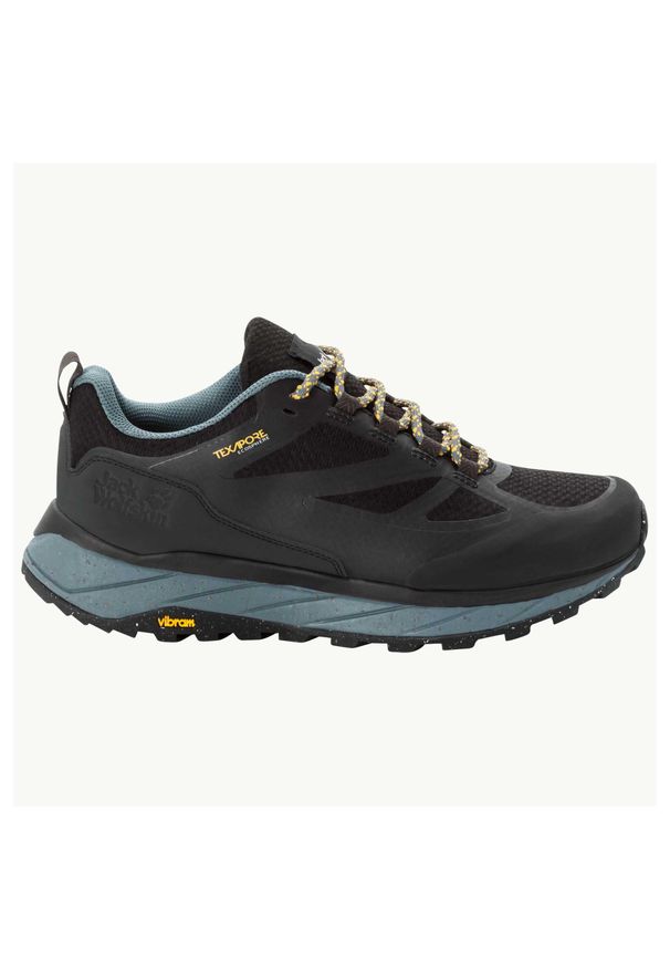Buty trekkingowe męskie Jack Wolfskin Terraventure Texapore Low. Zapięcie: sznurówki. Kolor: wielokolorowy, niebieski, szary. Materiał: guma, materiał, tkanina, syntetyk. Szerokość cholewki: normalna
