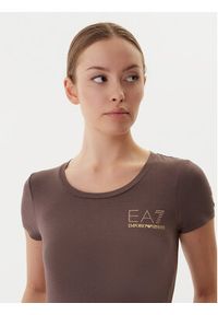 EA7 Emporio Armani T-Shirt 8NTT65 TJDQZ U6063 Brązowy Slim Fit. Kolor: brązowy. Materiał: bawełna #3