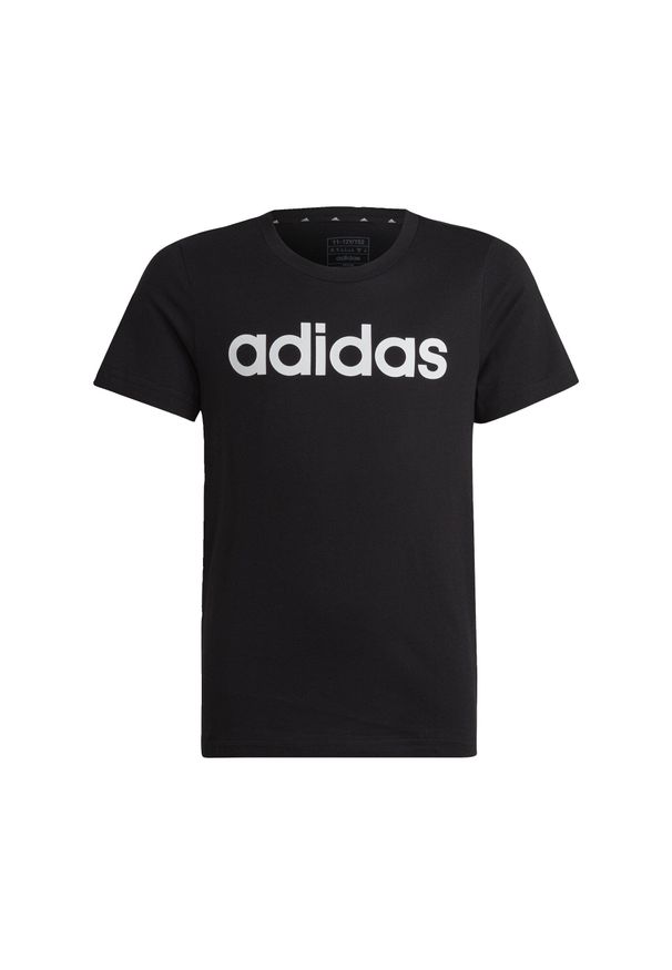 Adidas - Essentials Linear Logo Cotton Slim Fit Tee. Kolor: czarny, biały, wielokolorowy. Sport: joga i pilates