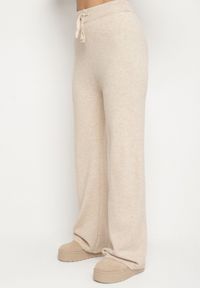 Born2be - Jasnobeżowy Dzianinowy Komplet z Wełną Kamizelka Długi Kardigan i Spodnie Otizela. Kolekcja: plus size. Kolor: beżowy. Materiał: dzianina, wełna #5
