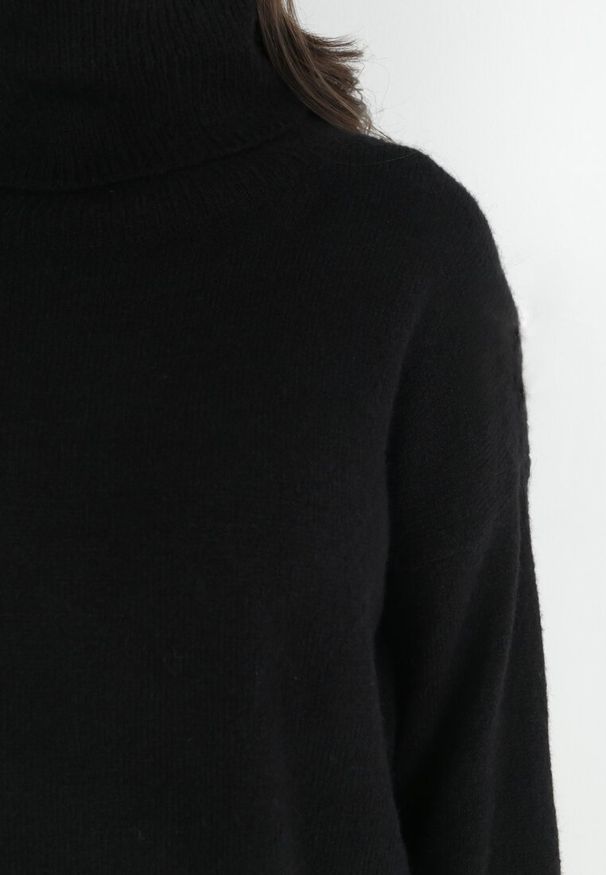 Born2be - Czarna Sukienka Classificator. Okazja: na co dzień. Typ kołnierza: golf. Kolor: czarny. Materiał: dzianina. Długość rękawa: długi rękaw. Sezon: zima, jesień. Typ sukienki: proste. Styl: casual