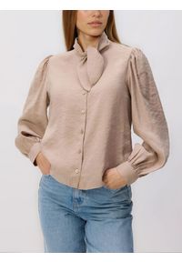 Reserved - Koszula z modalem - beżowy. Kolor: beżowy. Materiał: tkanina #1