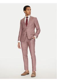 BOSS Spodnie materiałowe H-Genius-251 50535685 Różowy Slim Fit. Kolor: różowy. Materiał: wełna