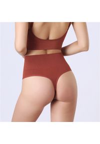 Intica - Stringi modelujące z wysokim stanem elastyczne na co dzień Maiu. Stan: podwyższony. Kolor: brązowy. Materiał: tkanina, materiał #9