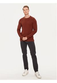 Selected Homme Sweter 16079776 Bordowy Regular Fit. Kolor: czerwony. Materiał: bawełna