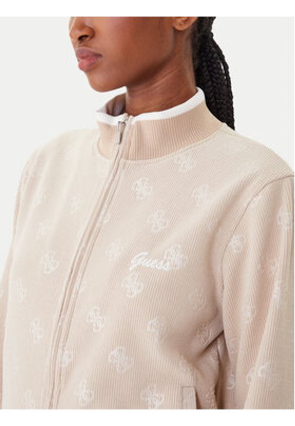 Guess Bluza V5BQ01 K1902 Brązowy Regular Fit. Kolor: brązowy. Materiał: syntetyk