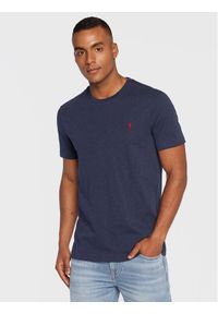 Polo Ralph Lauren T-Shirt 710671438282 Granatowy Slim Fit. Typ kołnierza: polo. Kolor: niebieski. Materiał: bawełna