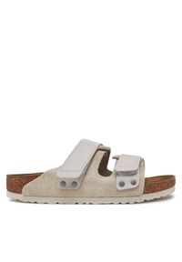 Birkenstock Klapki Uji 1024822 Biały. Kolor: biały. Materiał: skóra, zamsz