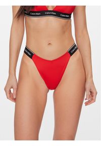 Calvin Klein Swimwear Dół od bikini KW0KW02430 Czerwony. Kolor: czerwony. Materiał: syntetyk #1