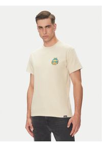 Etnies T-Shirt Camp Vibes 4130003782 Beżowy Regular Fit. Kolor: beżowy. Materiał: bawełna