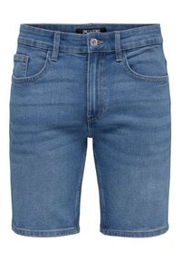 Only & Sons Szorty jeansowe Weft 22034527 Niebieski Regular Fit. Kolor: niebieski. Materiał: syntetyk