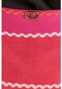 TwinSet - Twinset spódnica kolor różowy mini rozkloszowana. Kolor: różowy. Materiał: tkanina
