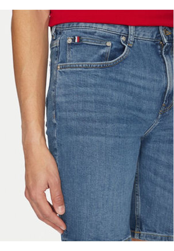TOMMY HILFIGER - Tommy Hilfiger Szorty jeansowe Brooklyn MW0MW39194 Niebieski Slim Fit. Kolor: niebieski. Materiał: bawełna