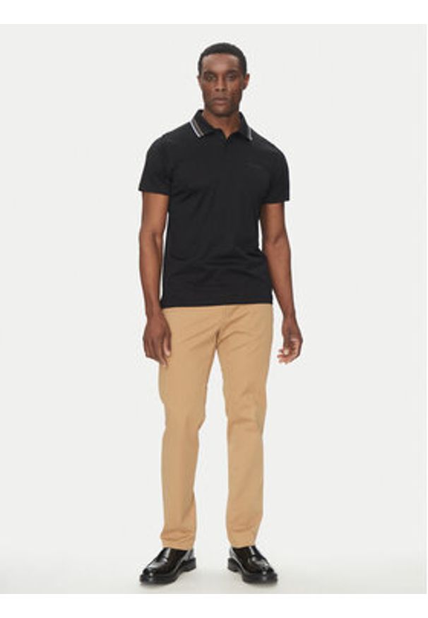 Karl Lagerfeld - KARL LAGERFELD Polo 745002 552200 Czarny Slim Fit. Typ kołnierza: polo. Kolor: czarny. Materiał: bawełna