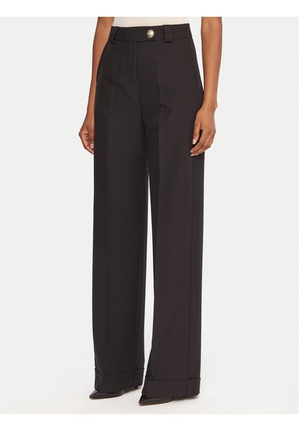 Maryley Spodnie materiałowe 25IB563/43NE Czarny Regular Fit. Kolor: czarny. Materiał: syntetyk