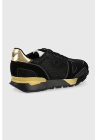 Emporio Armani sneakersy kolor czarny. Zapięcie: sznurówki. Kolor: czarny. Materiał: guma