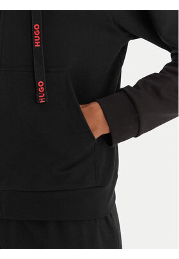 Hugo - HUGO Bluza 50556350 Czarny Regular Fit. Kolor: czarny. Materiał: syntetyk
