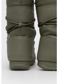 Moon Boot - Śniegowce Rubber. Nosek buta: okrągły. Zapięcie: sznurówki. Kolor: zielony. Materiał: guma #4