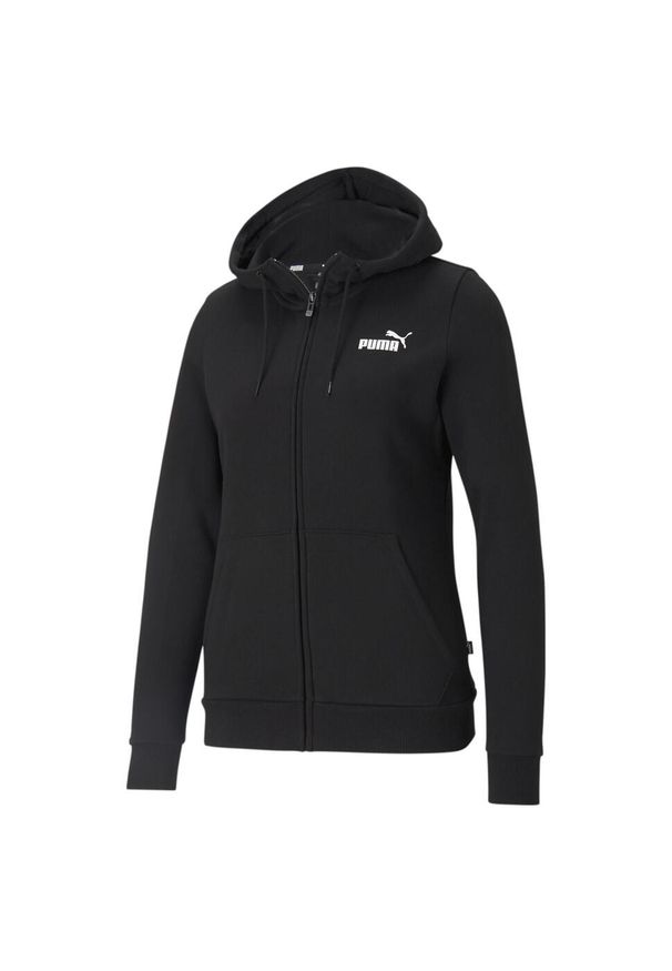 Puma - Damska rozpinana bluza z kapturem Essentials PUMA Black. Typ kołnierza: kaptur. Kolor: czarny