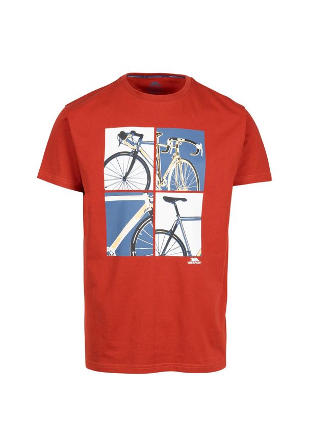 TRESPASS - T-shirt Męski Rower Chowder. Kolor: czerwony, pomarańczowy, wielokolorowy. Sport: kolarstwo