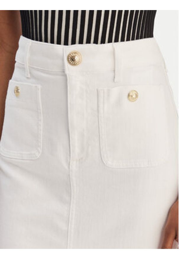 Liu Jo Spódnica jeansowa UA6259 D0275 Biały Regular Fit. Kolor: biały. Materiał: bawełna