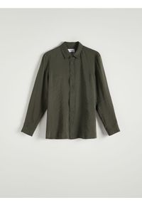 Reserved - Koszula regular fit z modalu - ciemnozielony. Kolor: zielony