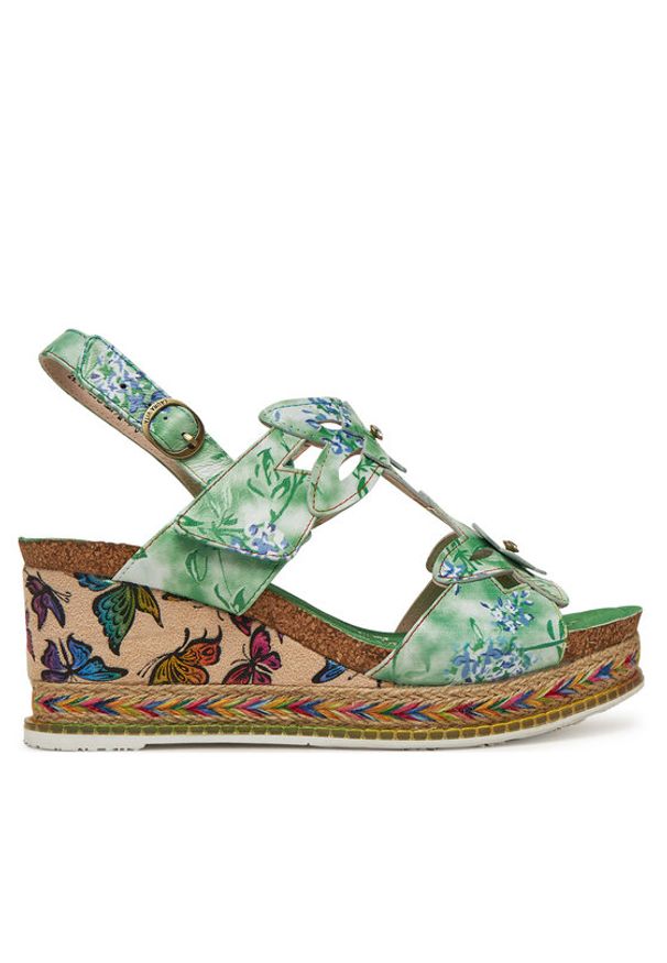 Laura Vita Espadryle Hacdeo 21 Zielony. Kolor: zielony. Materiał: skóra