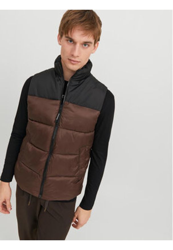 Jack & Jones - Jack&Jones Kamizelka 12235861 Brązowy Regular Fit. Kolor: brązowy. Materiał: syntetyk