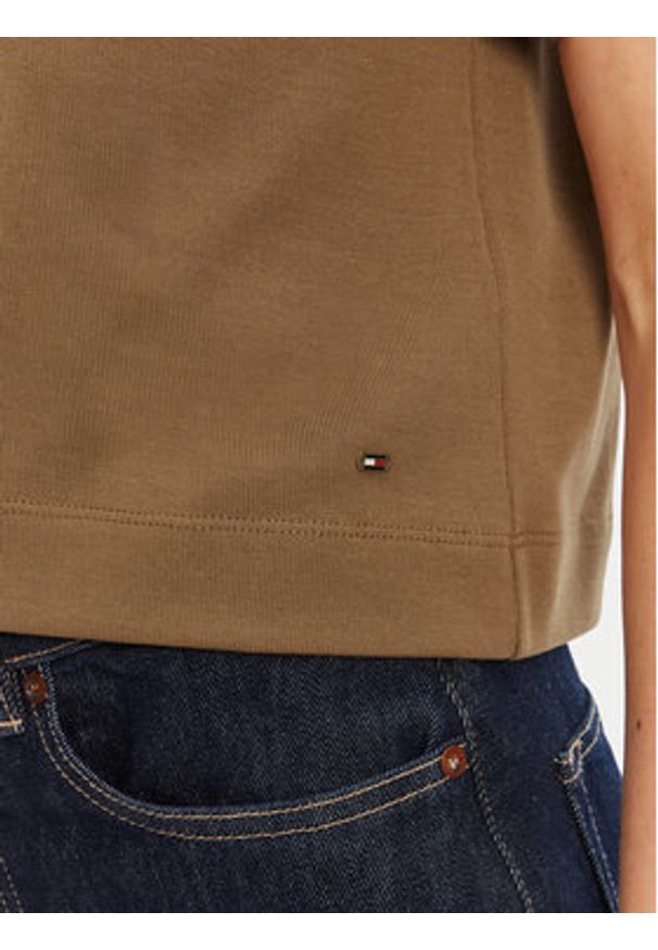 TOMMY HILFIGER - Tommy Hilfiger Koszula Gold Button WW0WW44626 Brązowy Regular Fit. Kolor: brązowy. Materiał: bawełna