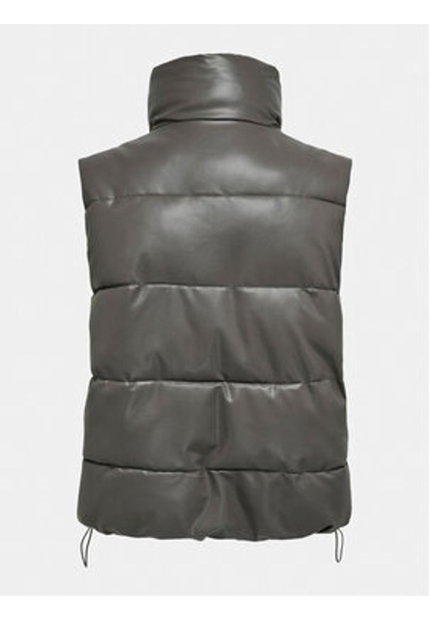 only - ONLY Bezrękawnik Anja 15316064 Szary Regular Fit. Kolor: szary. Materiał: skóra. Długość rękawa: bez rękawów