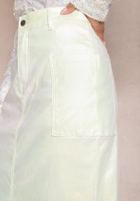 Renee - Biała Ołówkowa Spódnica z Metalicznym Połyskiem Maxi Rangsei. Kolor: biały #5